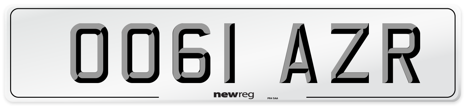 OO61 AZR Number Plate from New Reg